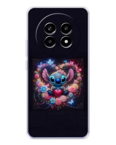 Чехол для Realme 13 Pro Plus с картинкой «Stitch в цветах» Чехол для Realme 13 Pro Plus с картинкой «Stitch в цветах»