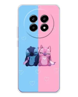Чехол для Realme 13 Pro Plus с картинкой «Stitch и Angel Love»