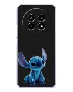 Чехол для Realme 13 Pro Plus с картинкой «Стич на черном»