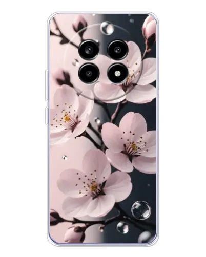 Чехол для Realme 13 Pro Plus с картинкой «Нежная сакура и капли» Чехол для Realme 13 Pro Plus с картинкой «Нежная сакура и капли»