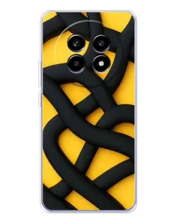 Чехол для Realme 13 Pro Plus с картинкой «Черное желтое переплетение» Чехол для Realme 13 Pro Plus с картинкой «Черное желтое переплетение»