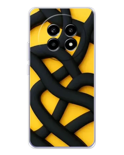 Чехол для Realme 13 Pro Plus с картинкой «Черное желтое переплетение» Чехол для Realme 13 Pro Plus с картинкой «Черное желтое переплетение»