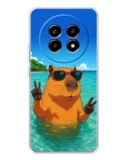 Чехол для Realme 13 Pro Plus с картинкой «Морская капибара»