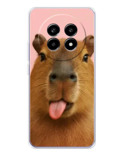 Чехол для Realme 13 Pro Plus с картинкой «Капибара с языком»