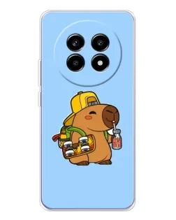 Чехол для Realme 13 Pro Plus с картинкой «Капибара на скейте»