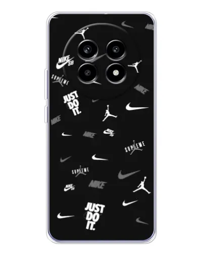 Чехол для Realme 13 Pro с картинкой «Nike Black Pattern»
