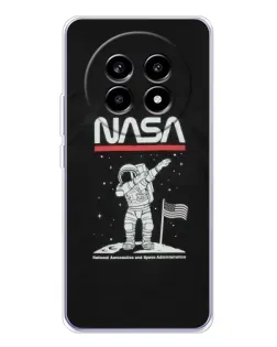 Чехол для Realme 13 Pro с картинкой «NASA — шагаем по Луне»