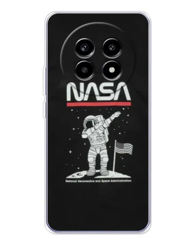 Чехол для Realme 13 Pro с картинкой «NASA — шагаем по Луне»