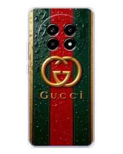 Чехол для Realme 13 Pro с картинкой «Gucci — фирменная полоса и золото» Чехол для Realme 13 Pro с картинкой «Gucci — фирменная полоса и золото»