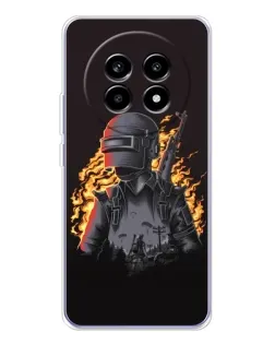 Чохол для Realme 13 Pro з картинкою «PUBG — вогняний силует»
