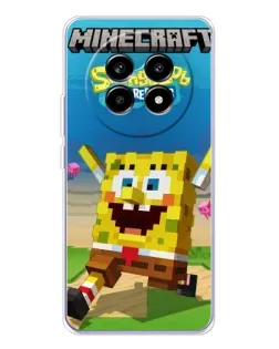 Чохол для Realme 13 Pro з картинкою «Губка Боб Minecraft»