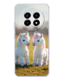 Чехол для Realme 13 Pro с картинкой «Пара единорогов»