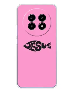 Чехол для Realme 13 Pro с картинкой «Розовый символ  Jesus»