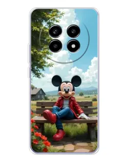 Чехол для Realme 13 Pro с картинкой «Микки на скамейке»