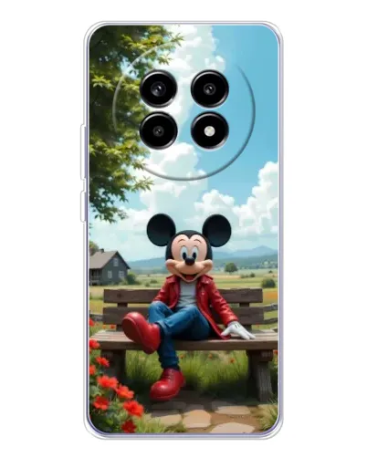 Чехол для Realme 13 Pro с картинкой «Микки на скамейке»
