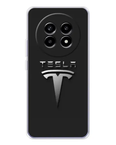 Чехол для Realme 13 Pro с картинкой «Стальной логотип Tesla»