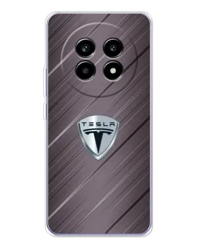 Чехол для Realme 13 Pro с картинкой «Металлическая текстура Tesla»