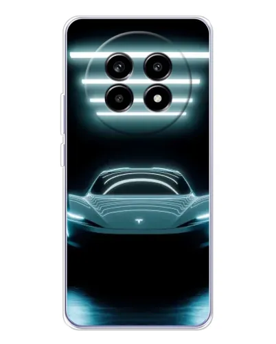 Чехол для Realme 13 Pro с картинкой «Tesla в неоне»