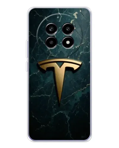 Чехол для Realme 13 Pro с картинкой «Мраморная Tesla Gold»
