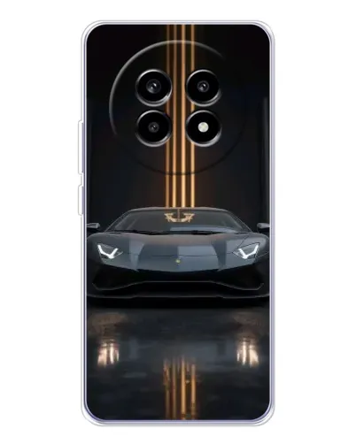Чехол для Realme 13 Pro с картинкой «Lamborghini золотые линии»