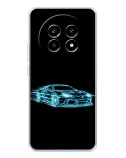 Чехол для Realme 13 Pro с картинкой «Неоновый контур Lamborghini»