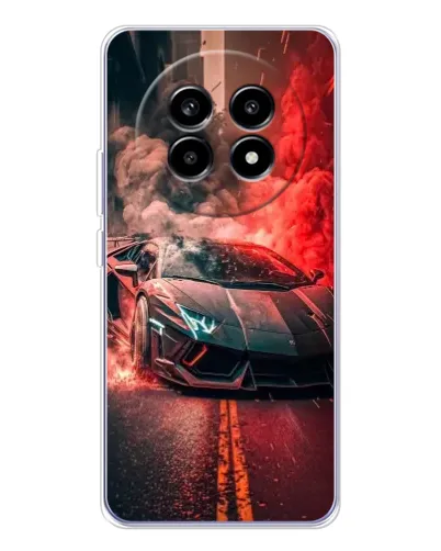Чехол для Realme 13 Pro с картинкой «Lamborghini красный дым»