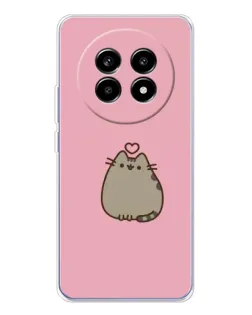 Чехол для Realme 13 Pro с картинкой «Pusheen сердце»