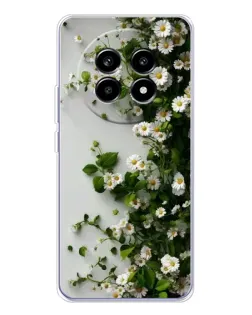 Чехол для Realme 13 Pro с картинкой «Ветка мелких белых цветов»