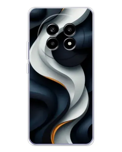 Чехол для Realme 13 Pro с картинкой «Объемные черно-белые ленты» Чехол для Realme 13 Pro с картинкой «Объемные черно-белые ленты»