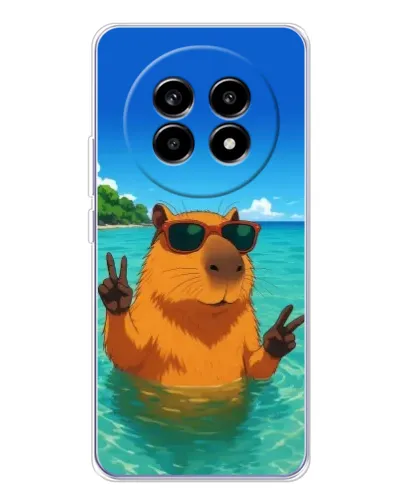 Чехол для Realme 13 Pro с картинкой «Морская капибара»