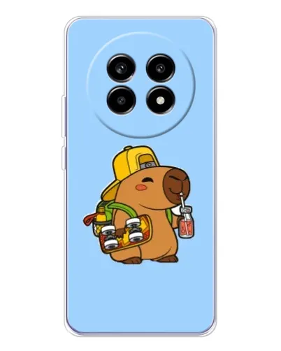 Чехол для Realme 13 Pro с картинкой «Капибара на скейте»
