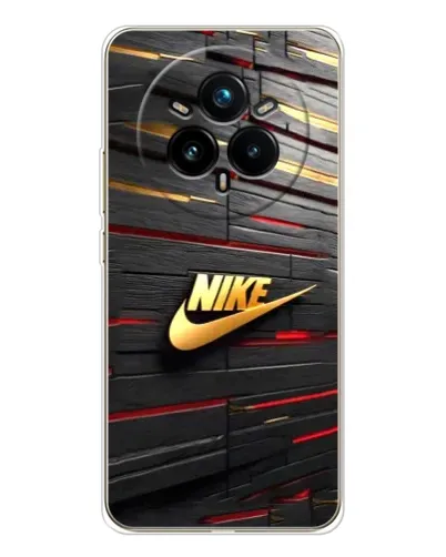 Чехол для Realme 14 Pro 5G с картинкой «Золотой Nike на металле»