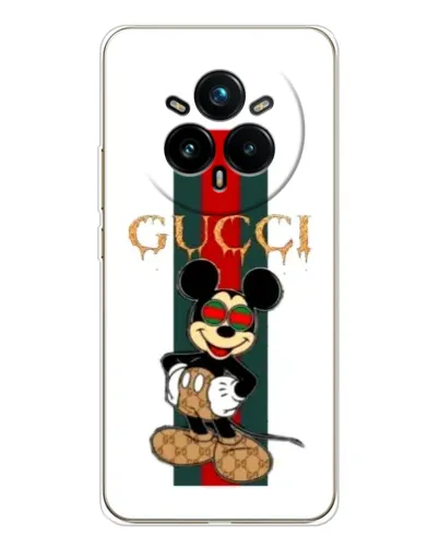 Чехол для Realme 14 Pro 5G с картинкой «Микки Маус Gucci — полосы»