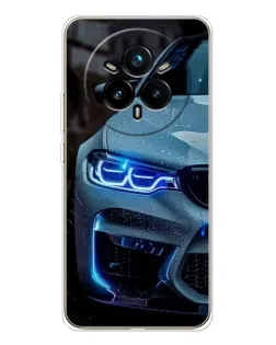 Чехол для Realme 14 Pro 5G с картинкой «Взгляд BMW с синими фарами»