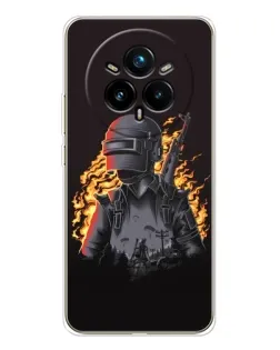 Чехол для Realme 14 Pro 5G с картинкой «PUBG — огненный силуэт»