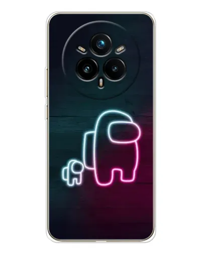 Чехол для Realme 14 Pro 5G с картинкой «Among Us неон-арт»