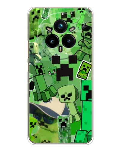 Чехол для Realme 14 Pro 5G с картинкой «Криперы Minecraft»