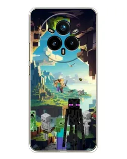 Чехол для Realme 14 Pro 5G с картинкой «Эндермен в лесу»