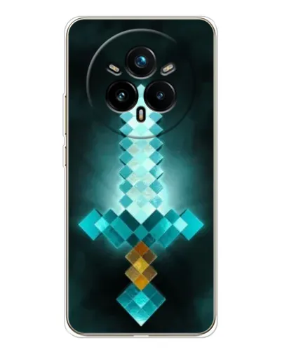 Чехол для Realme 14 Pro 5G с картинкой «Алмазный меч неон»