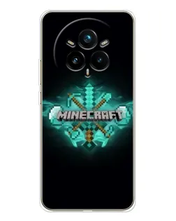 Чехол для Realme 14 Pro 5G с картинкой «Minecraft Diamond лого»