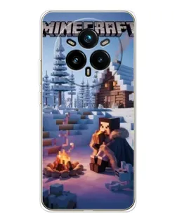 Чехол для Realme 14 Pro 5G с картинкой «Зимний Minecraft»