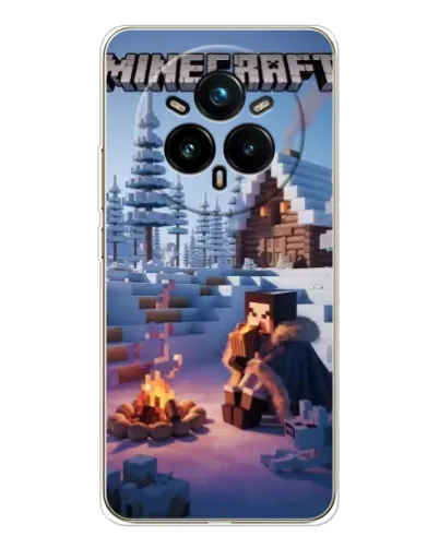 Чехол для Realme 14 Pro 5G с картинкой «Зимний Minecraft»