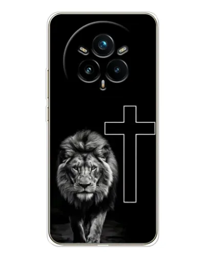 Чехол для Realme 14 Pro 5G с картинкой «Лев и Крест» Чехол для Realme 14 Pro 5G с картинкой «Лев и Крест»