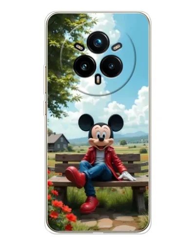 Чехол для Realme 14 Pro 5G с картинкой «Микки на скамейке»