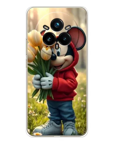Чехол для Realme 14 Pro 5G с картинкой «Микки с тюльпанами»