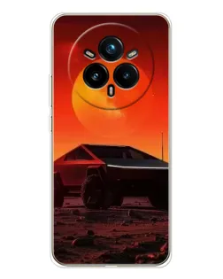 Чехол для Realme 14 Pro 5G с картинкой «Cybertruck на Марсе»