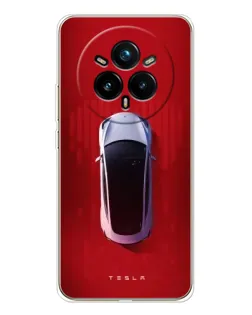 Чехол для Realme 14 Pro 5G с картинкой «Tesla Top View»