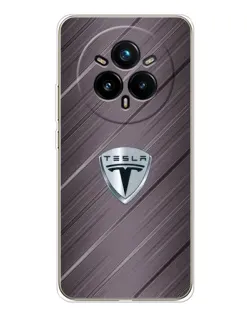 Чехол для Realme 14 Pro 5G с картинкой «Металлическая текстура Tesla»
