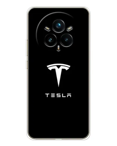 Чехол для Realme 14 Pro 5G с картинкой «Tesla White Logo» Чехол для Realme 14 Pro 5G с картинкой «Tesla White Logo»