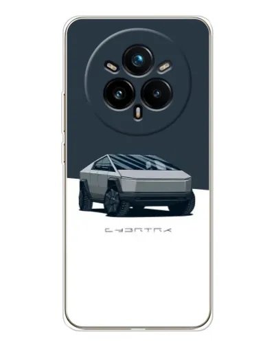 Чехол для Realme 14 Pro 5G с картинкой «Серебристый Cybertruck Tesla» Чехол для Realme 14 Pro 5G с картинкой «Серебристый Cybertruck Tesla»
